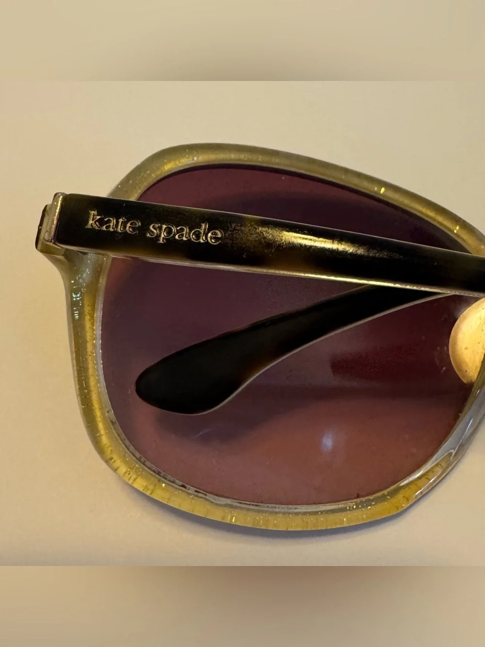 Kate Spade GABI/S OJBY Oversized Round Gradient Sunglasses 130 Gold Tortoise